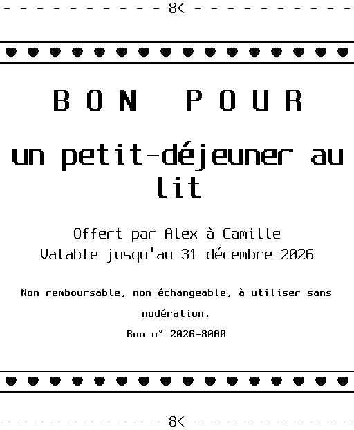 Bon pour un petit-déjeuner au lit